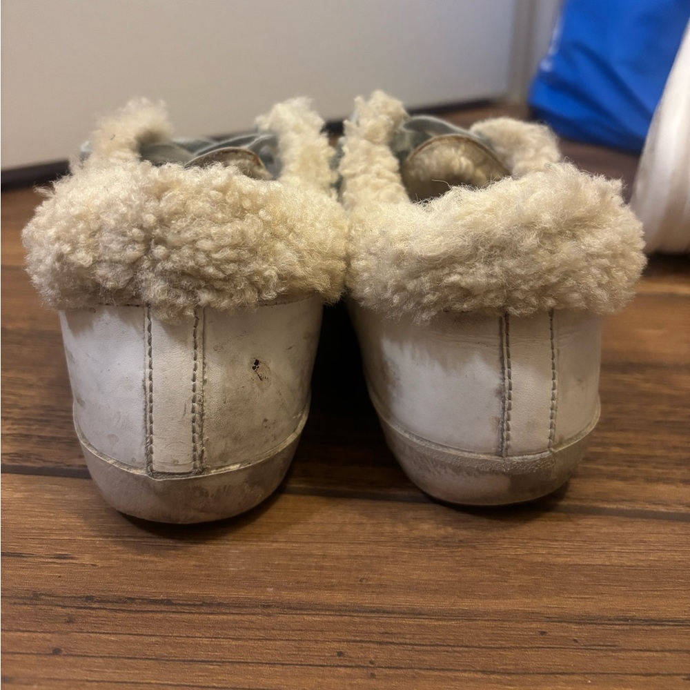 Golden Goose White and Cream Sherpa Lined Sneakers - Picture 12 of 13